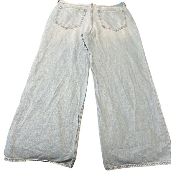 Abercrombie & Fitch Wide Leg High Rise Jeans Light Wash Size 32 - Picture 7 of 7